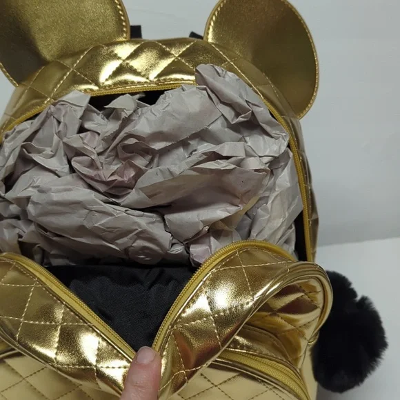 Disney Gold Quilted Minnie Mouse Backpack - Picture 5 of 8